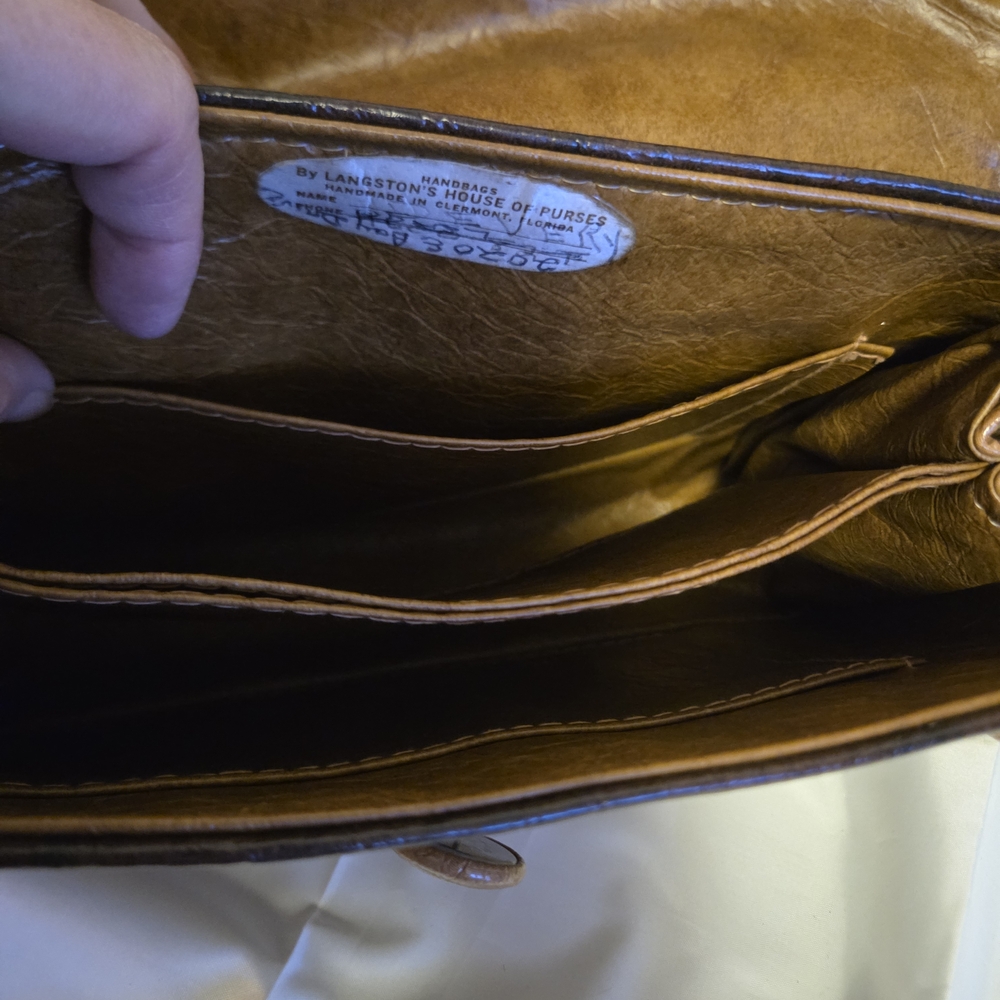 Langston’s House of Purses RARE Vintage Handmade Leather Bag Set wWallet & Pouch - Picture 13 of 14